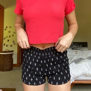Black and White flowy shorts